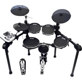 Bateria Eletronica X-Pro ED20 Mesh Pads Dual Zone com 2 Tons e 1 Surdo e Pratos Choke