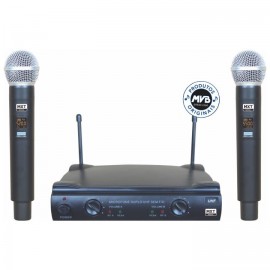 Microfone sem fio de bastão duplo MXT UHF-320M com 96 canais