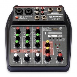 Mesa De Som 04 Canais MC4BT Bluetooth e USB Soundvoice