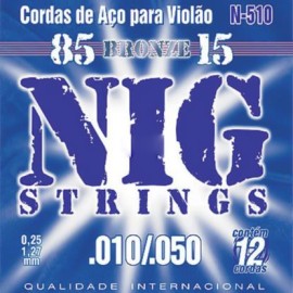 Encordoamento Para Violao Aco 010 Nig 12 Cordas N510