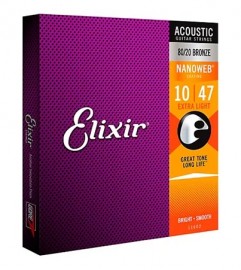 Encordoamento para Violao Aco 010 Bronze 11002 NanoWeb Elixir