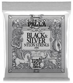 Encordoamento Para Violao Nylon Ernie Ball Ernesto Palla P02406 Black Silver