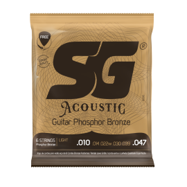 Encordoamento Para Violão Aco 010 Phosphor Bronze SG