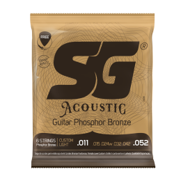 Encordoamento Para Violão Aco 011 Phosphor Bronze SG