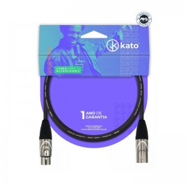Cabo Microfone Balanceado XLRm XLRf 3 metros Kato
