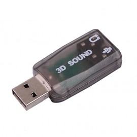 Interface de udio USB Mini 3D Sound Placa De Som Externa Adaptador USB 3.5mm